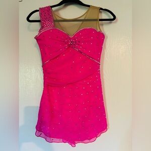 Figure skating dress! Pink, flashy, and super fun!